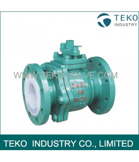 Corrosion Resistant PTFE Lined Ball Valve Flange End For Chemical Applications